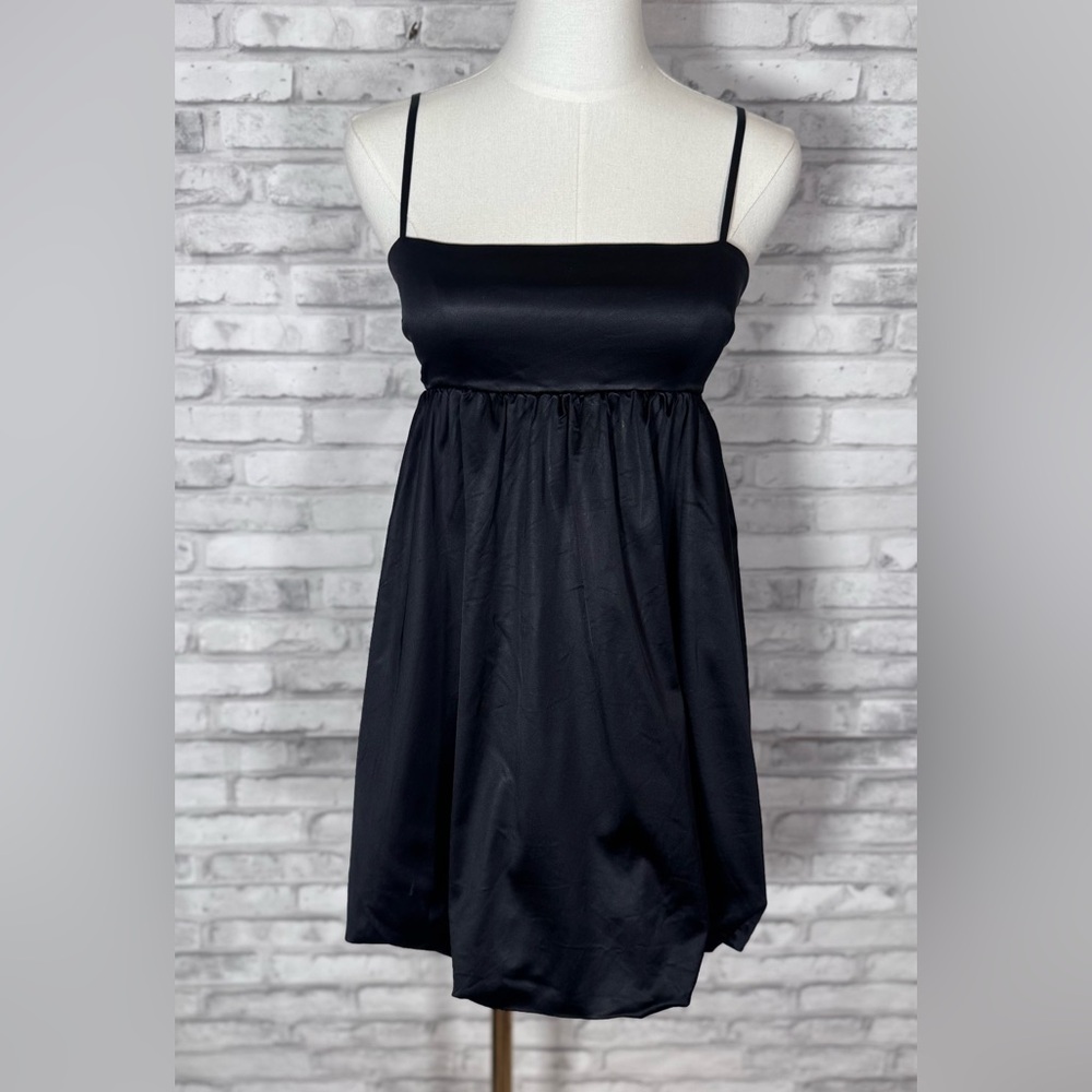 Sunday Best Black Strapless Bubble Mini Babydoll Dress